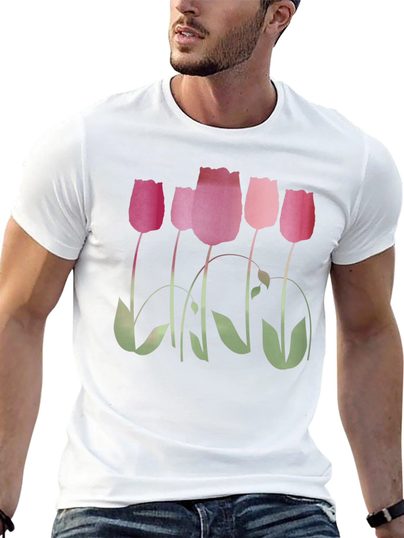 Floral Tulips Print T-Shirt
