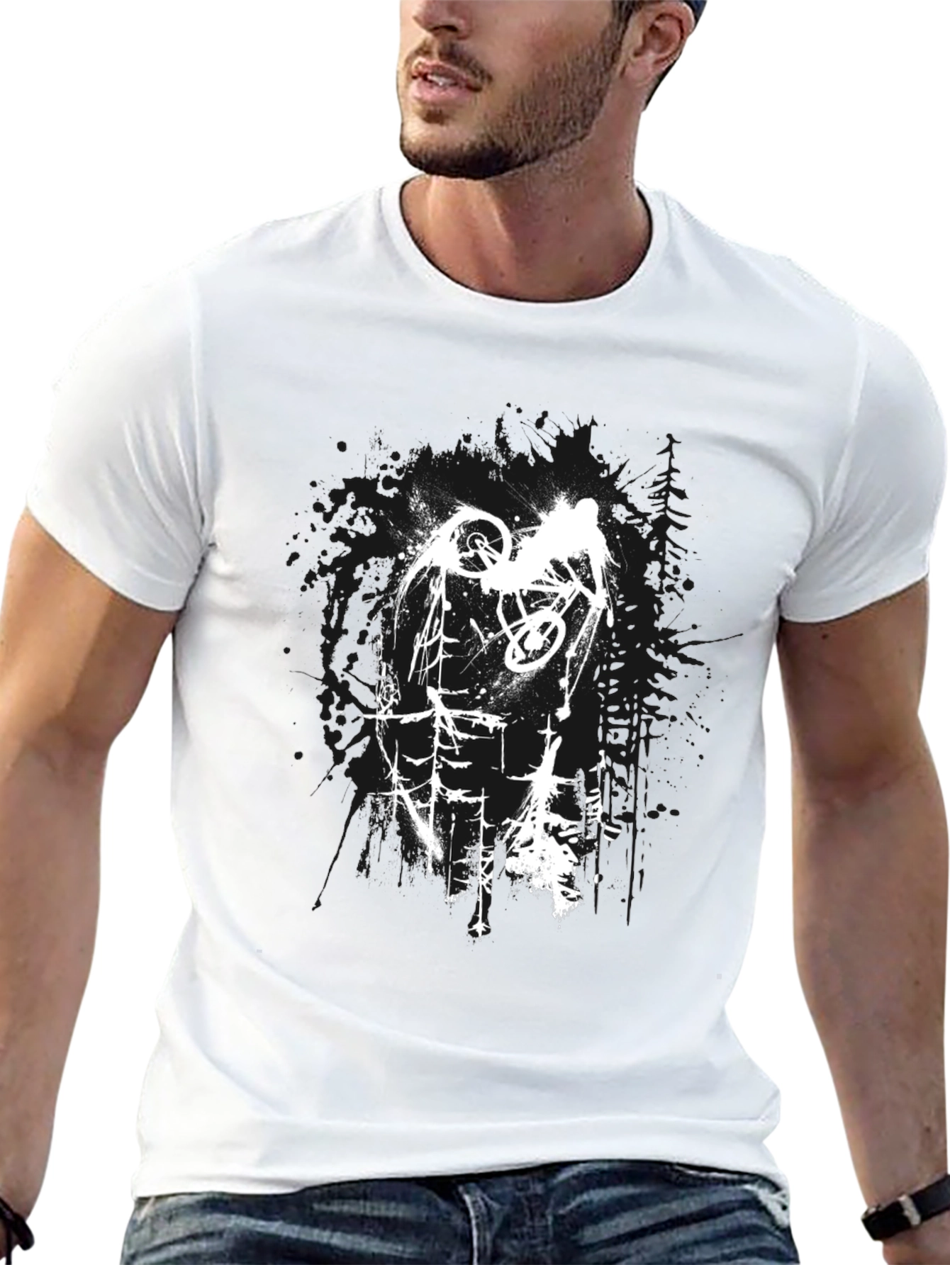Mountain Biker Graphic Tee - Black
