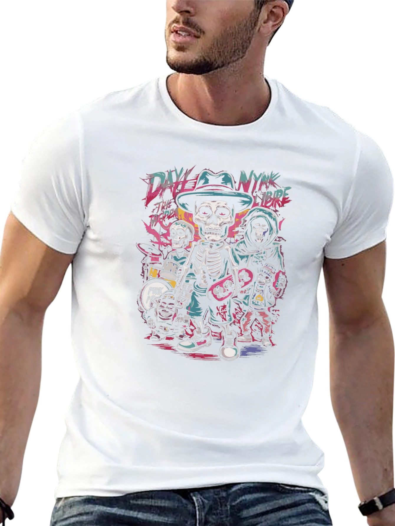 Skeleton Band T-Shirt - Punk Rock Vibe
