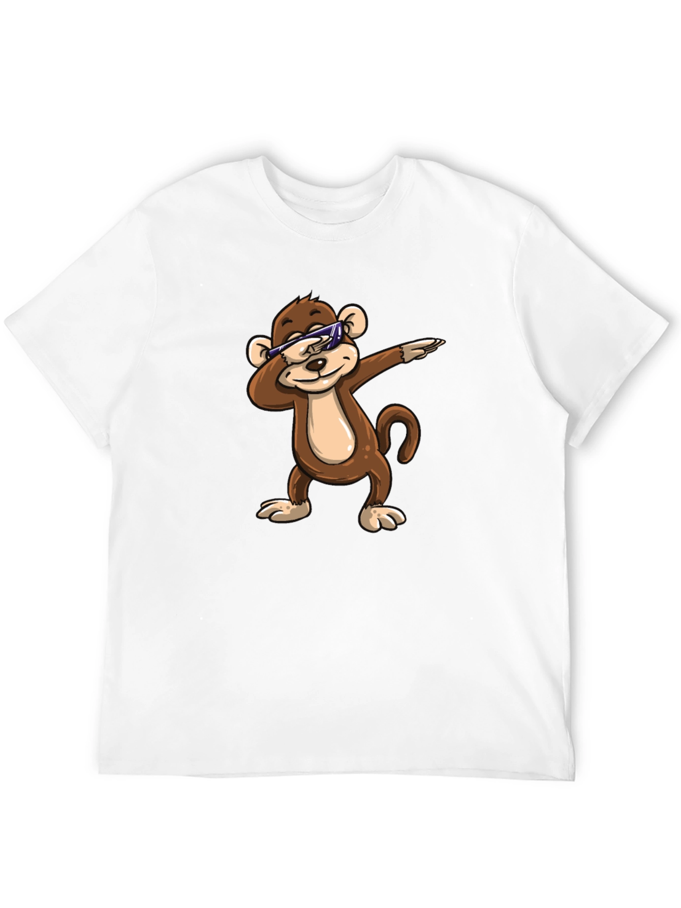 Cool Monkey Dabbing Graphic Tee - Black Cotton Shirt