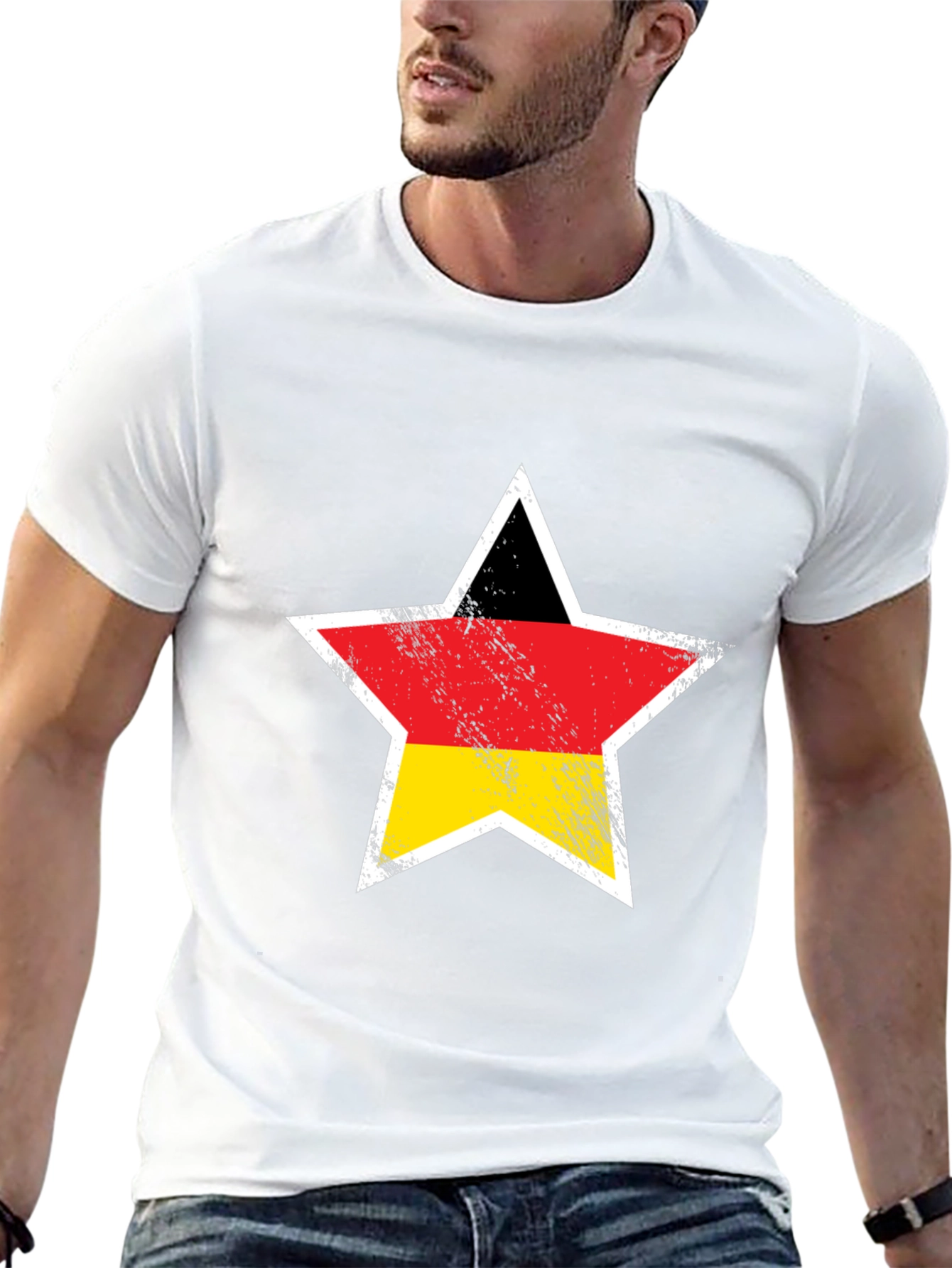 German Flag Star Graphic Black T-Shirt