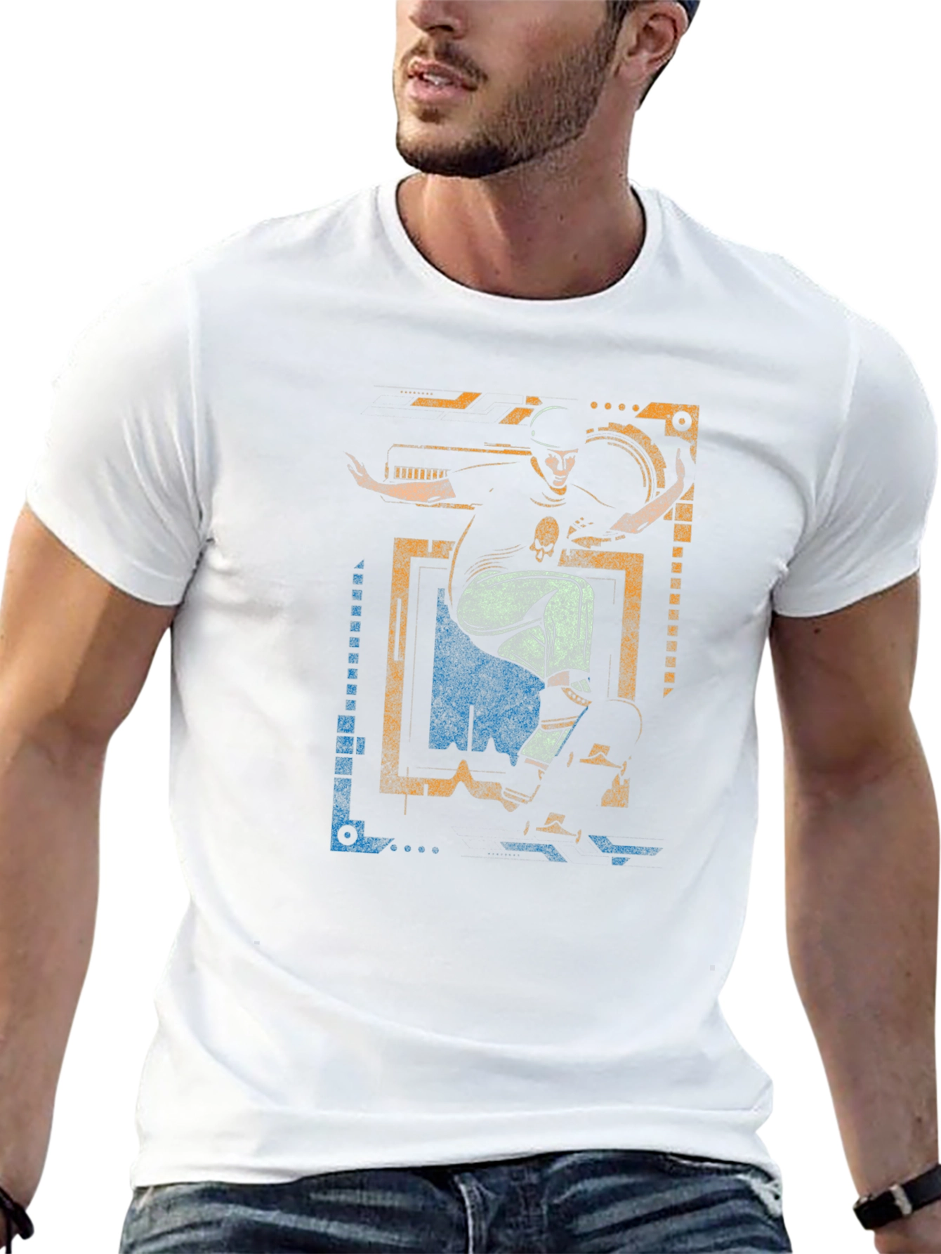 Skateboarding Graphic Tee - Black Cotton T-Shirt