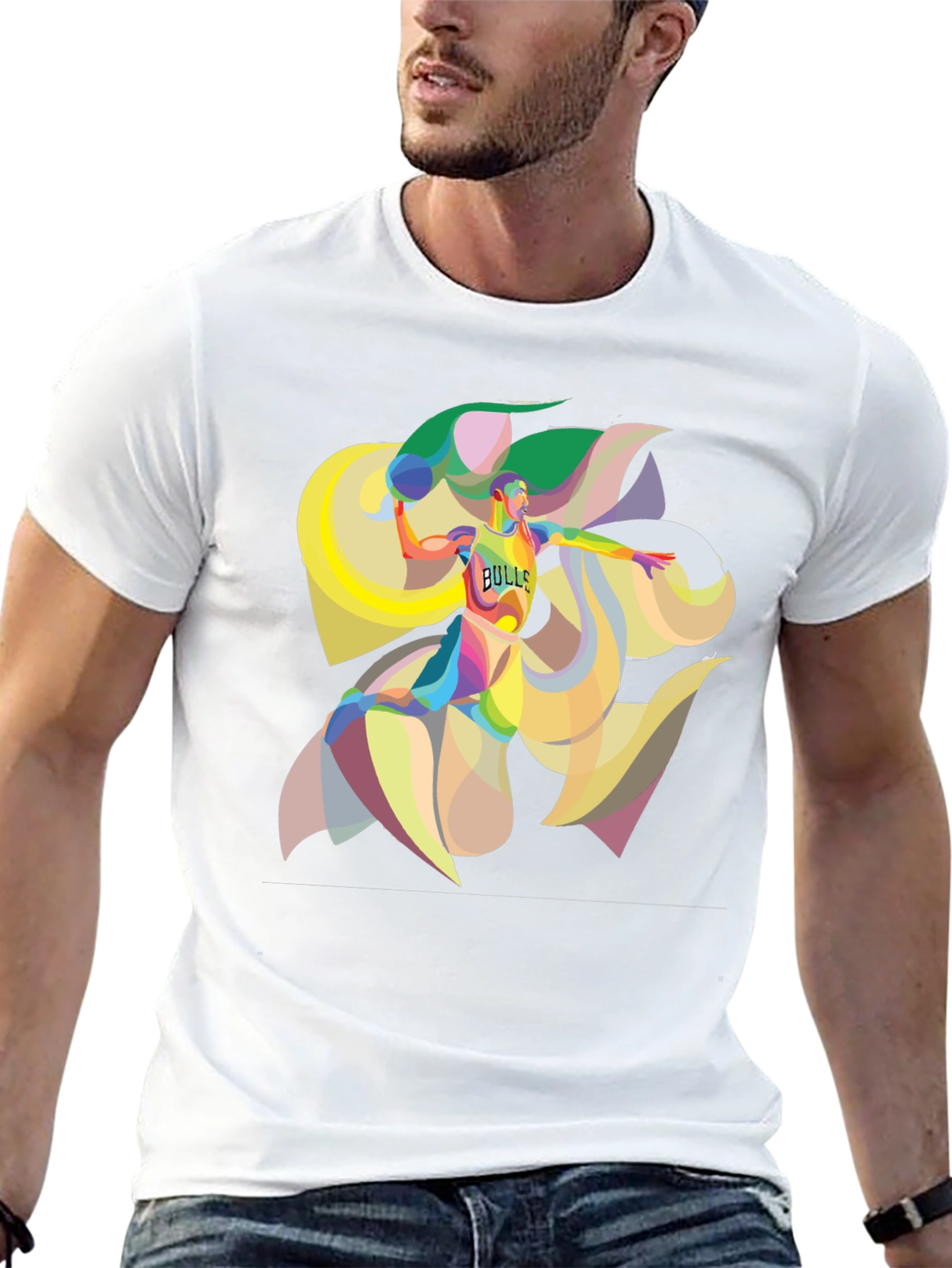 Bulls Basketball Graphic T-Shirt - Bold Artistic Design