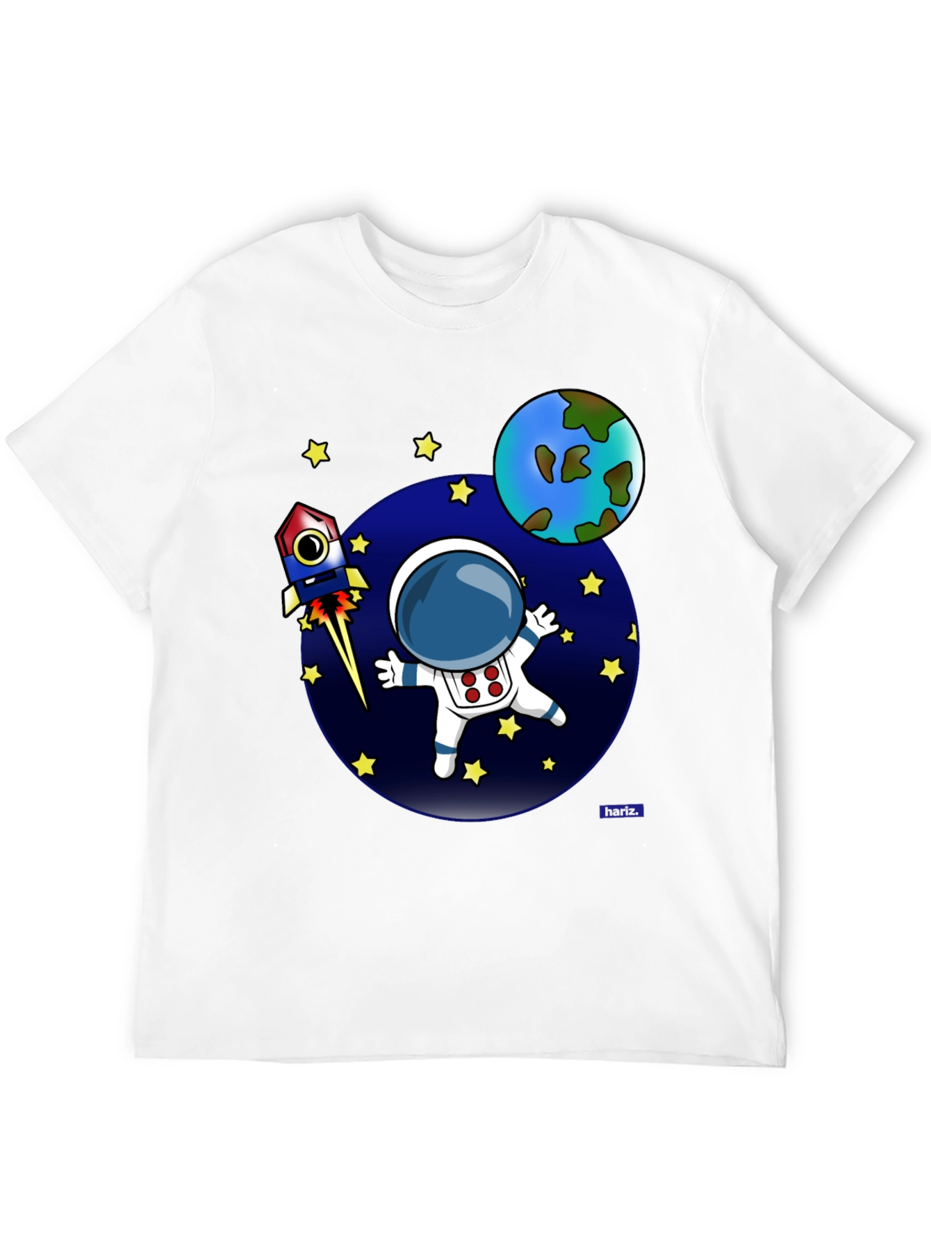 Cartoon Astronaut T-Shirt - Space Adventure Design