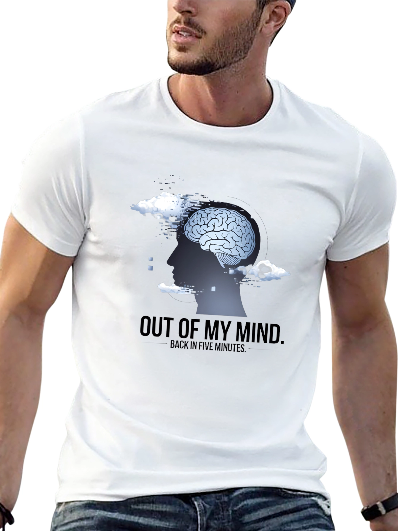 Out of My Mind Mens Black Graphic T-Shirt