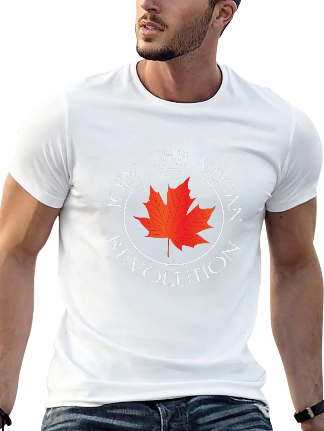 Vegan Revolution Tee - Maple Leaf Design