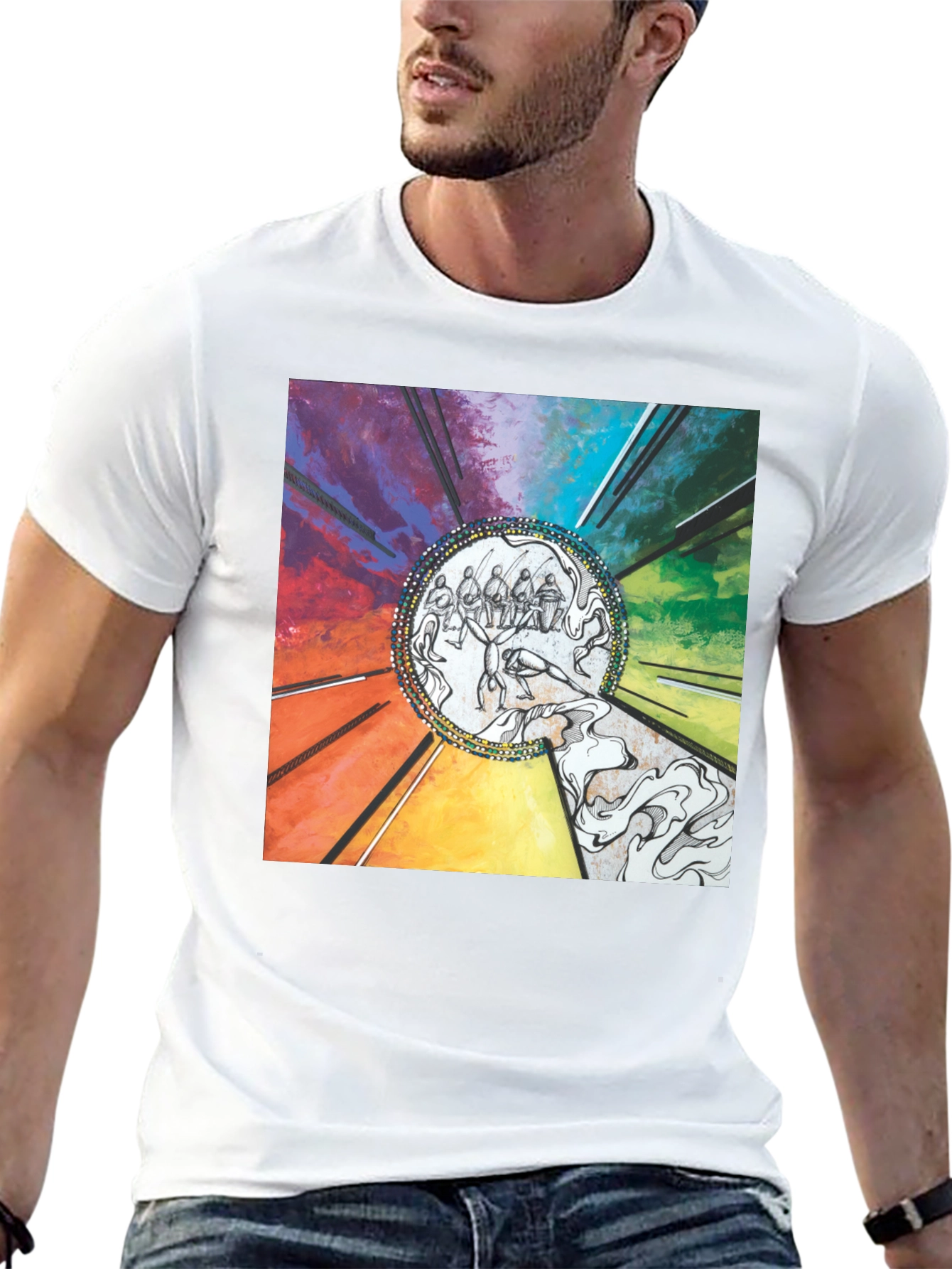 Abstract Art Graphic Print Black T-Shirt