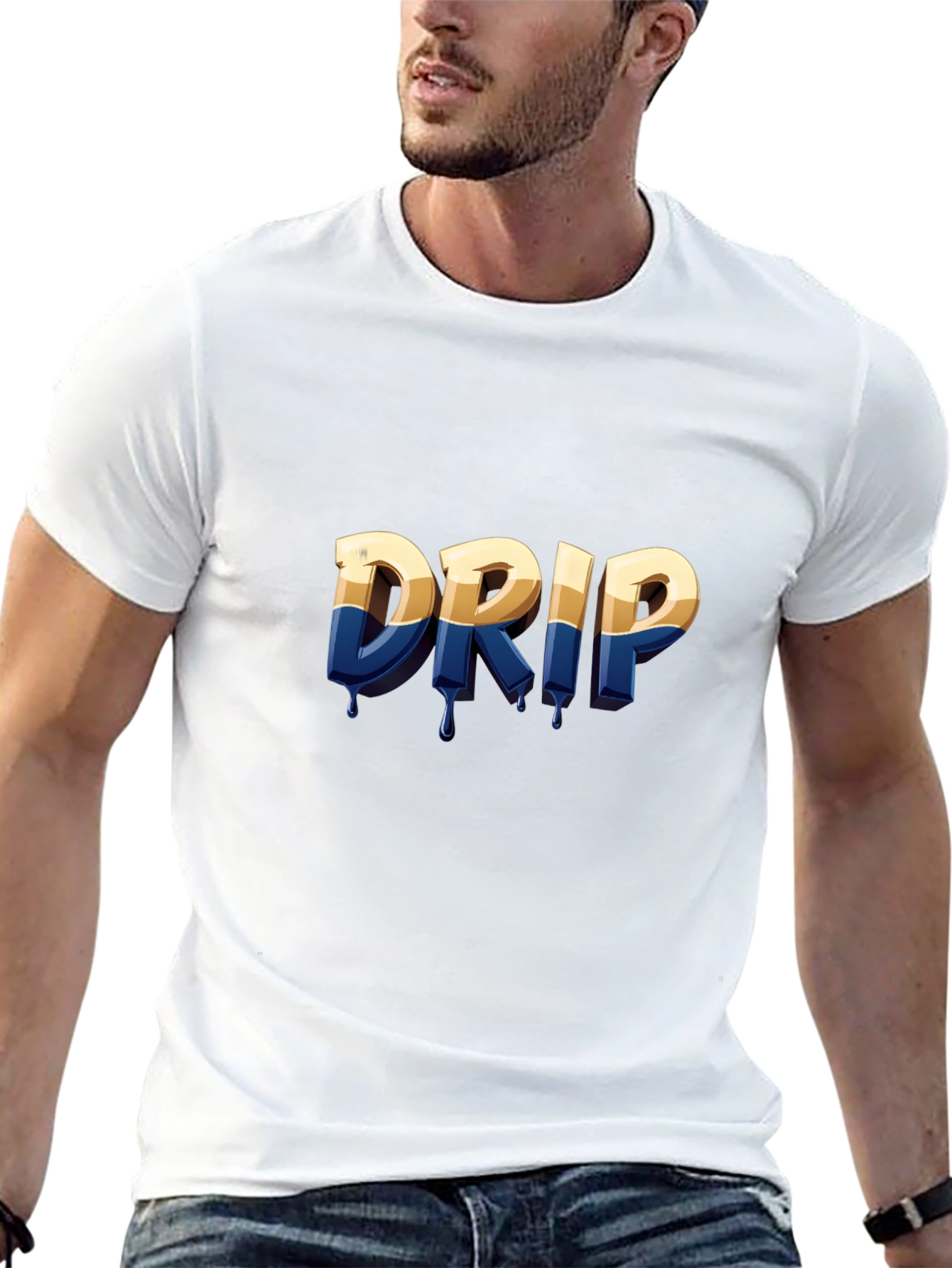 Drip Graphic Print Black T-Shirt