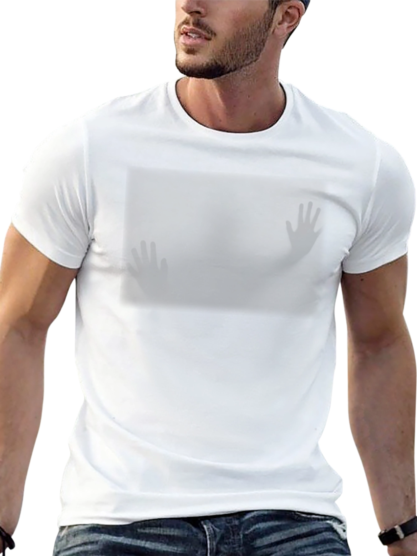 Mysterious Hands Graphic Tee - Black Cotton Blend