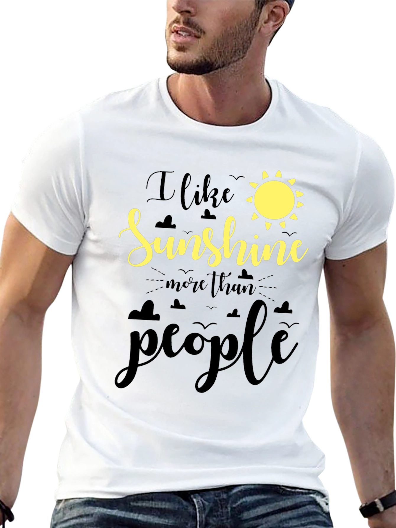 I Like Sunshine Black T-Shirt