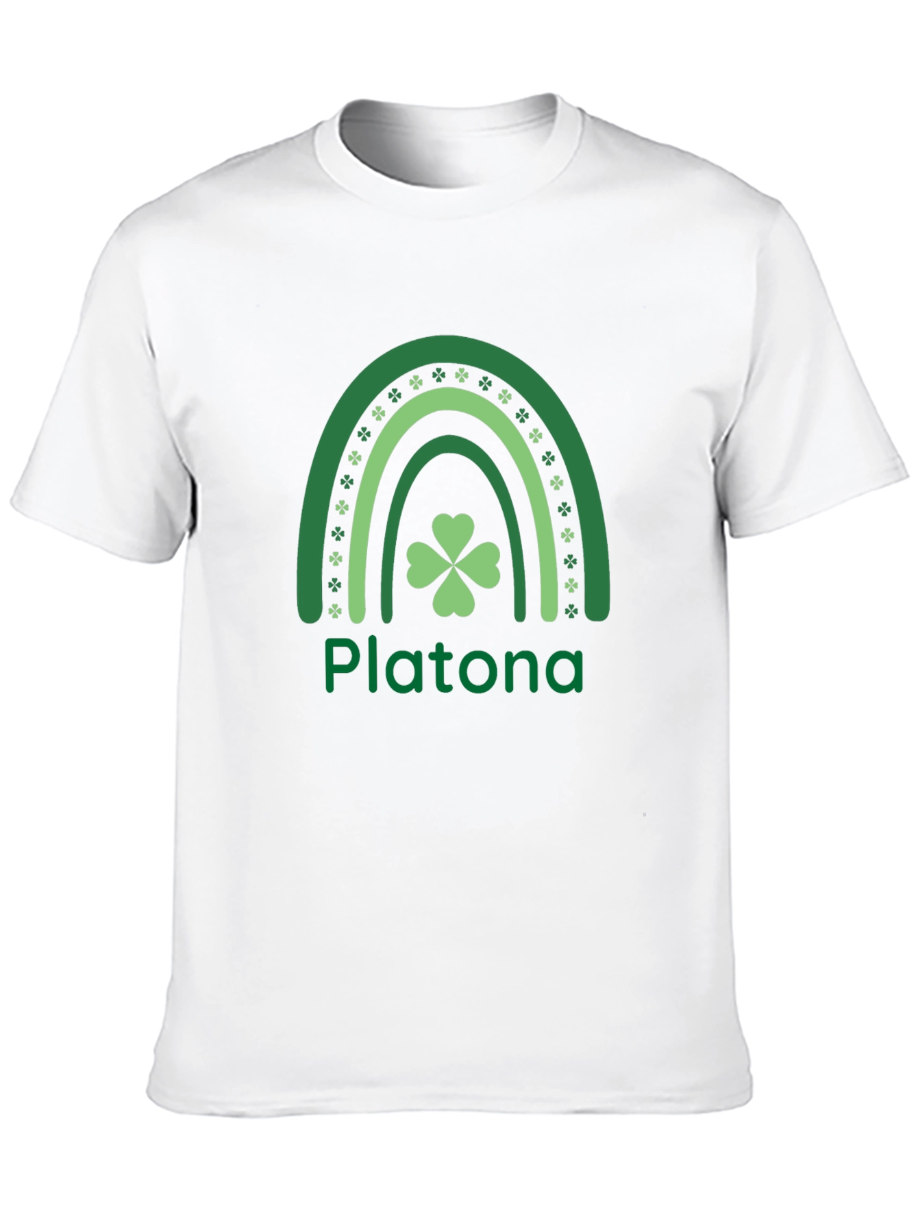 Platona St. Patricks Day Rainbow Shamrock T-Shirt