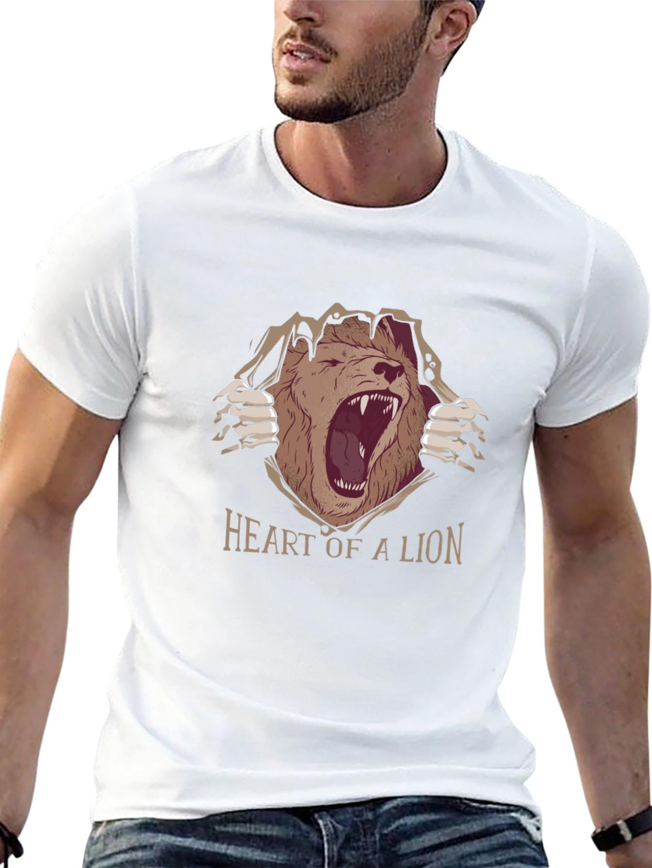 Heart of a Lion Graphic Tee - Black