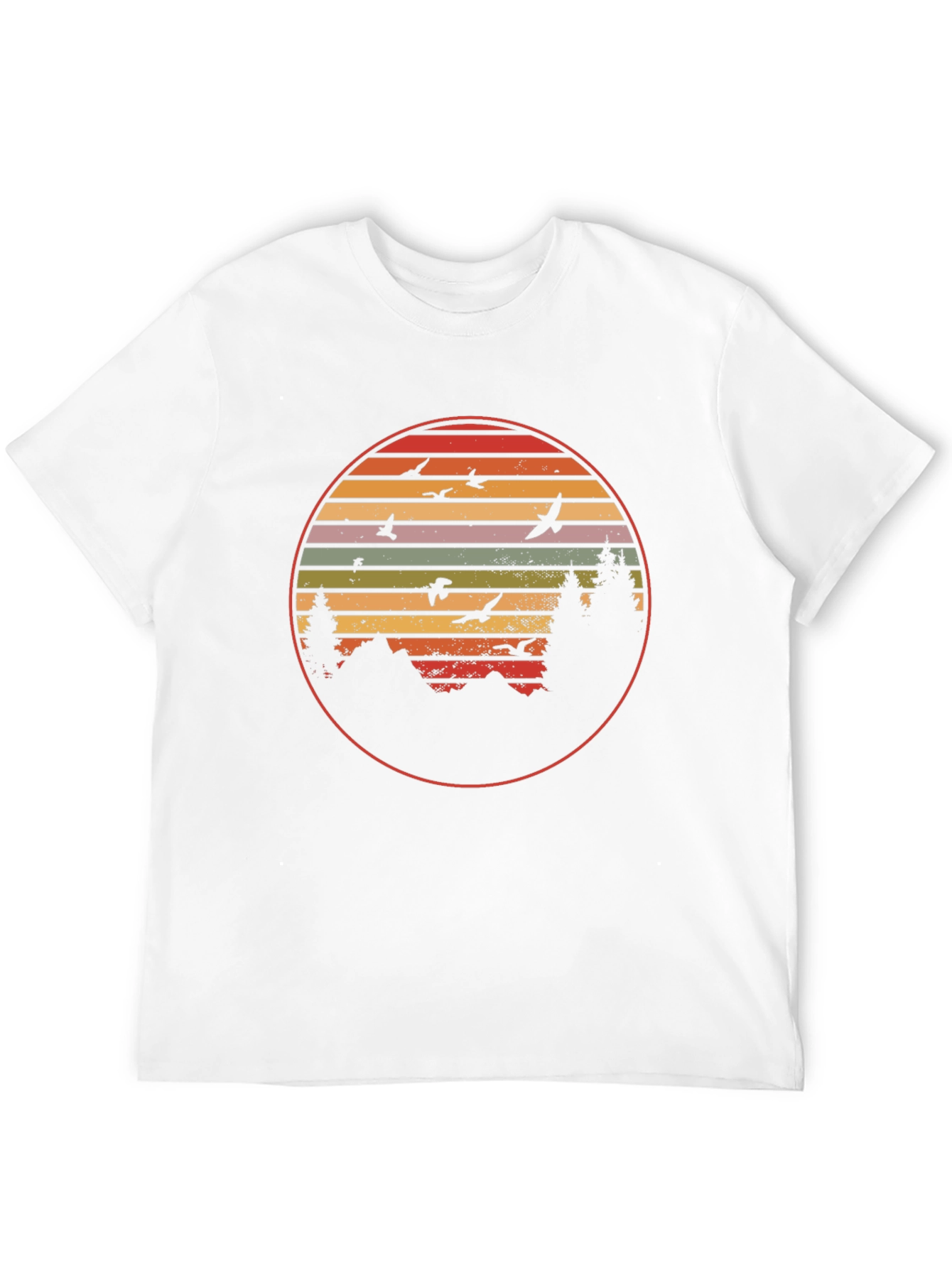 Retro Mountain Sunset Graphic Tee - Nature Lover T-Shirt