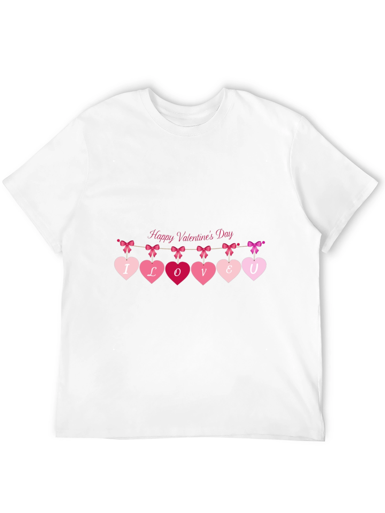Valentines Day Heart Banner Graphic Tee