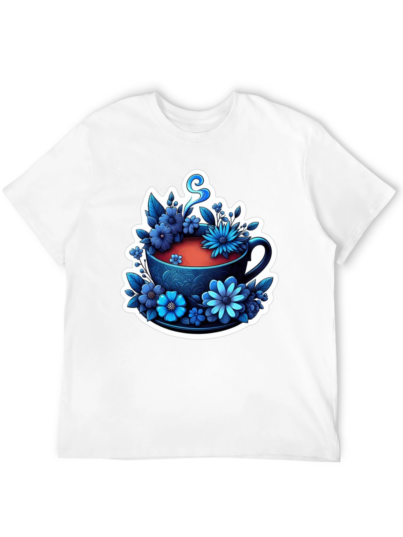 Floral Teacup Graphic Tee - Black