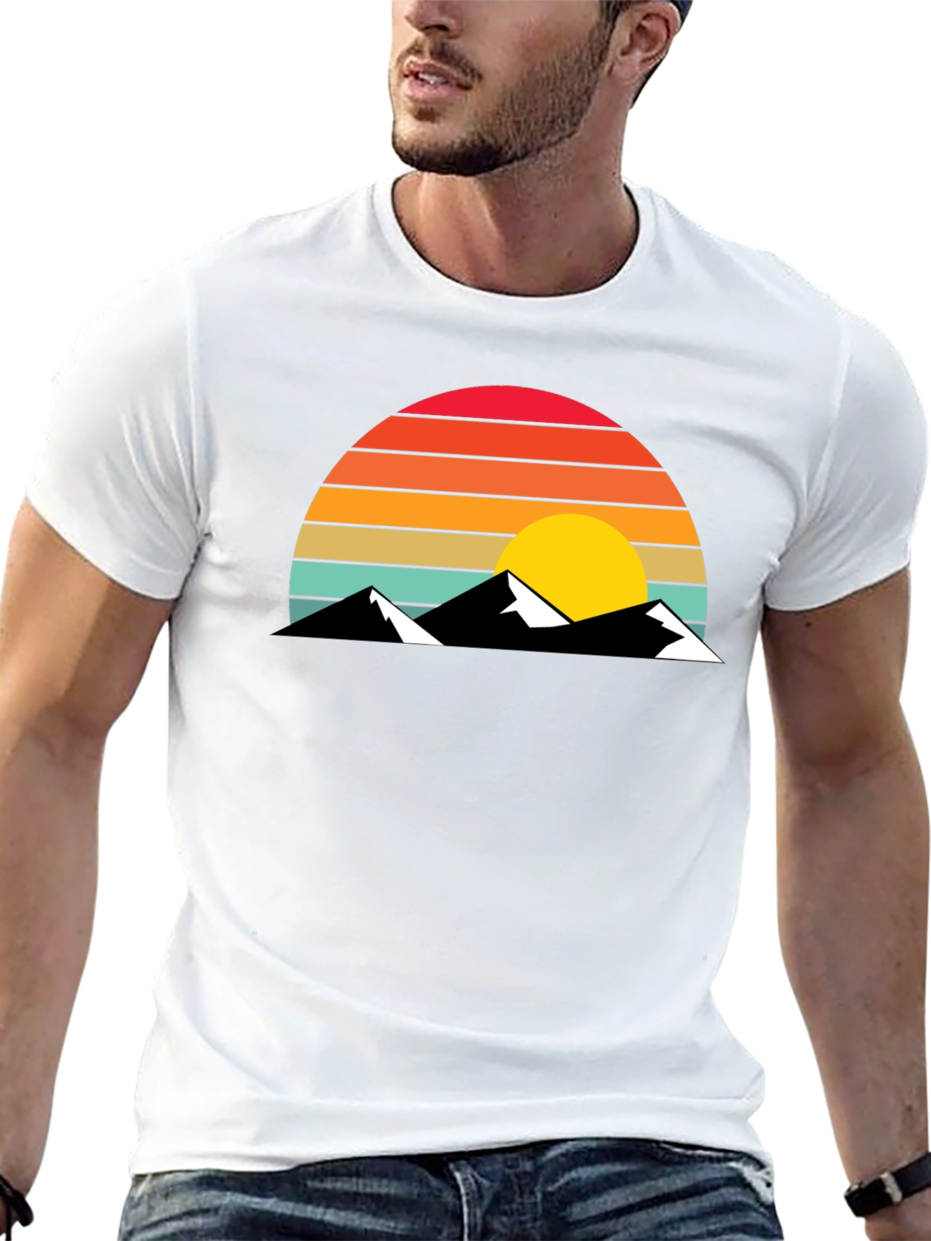 Retro Mountain Sunset T-Shirt