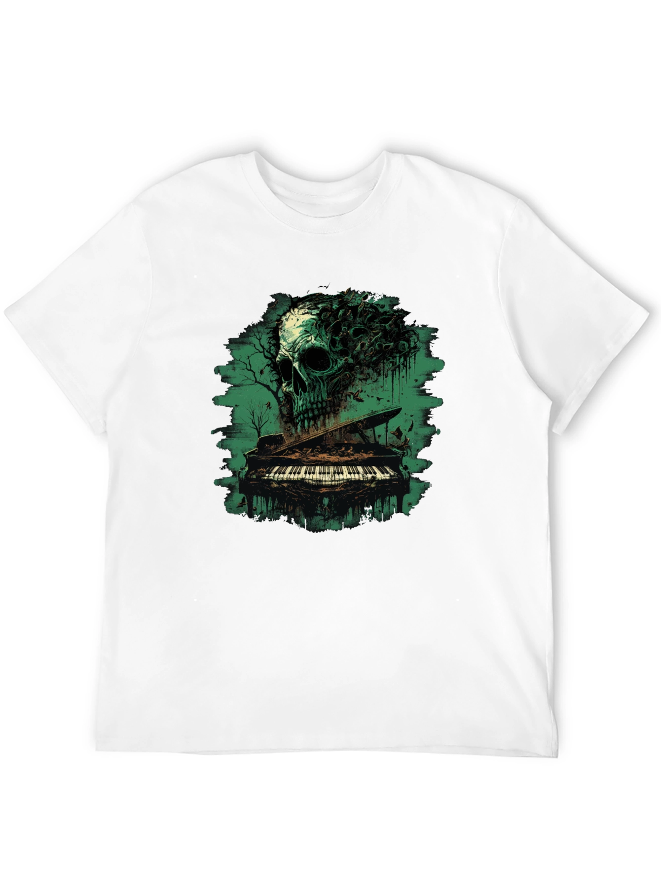 Skull Piano Graphic Black Tee