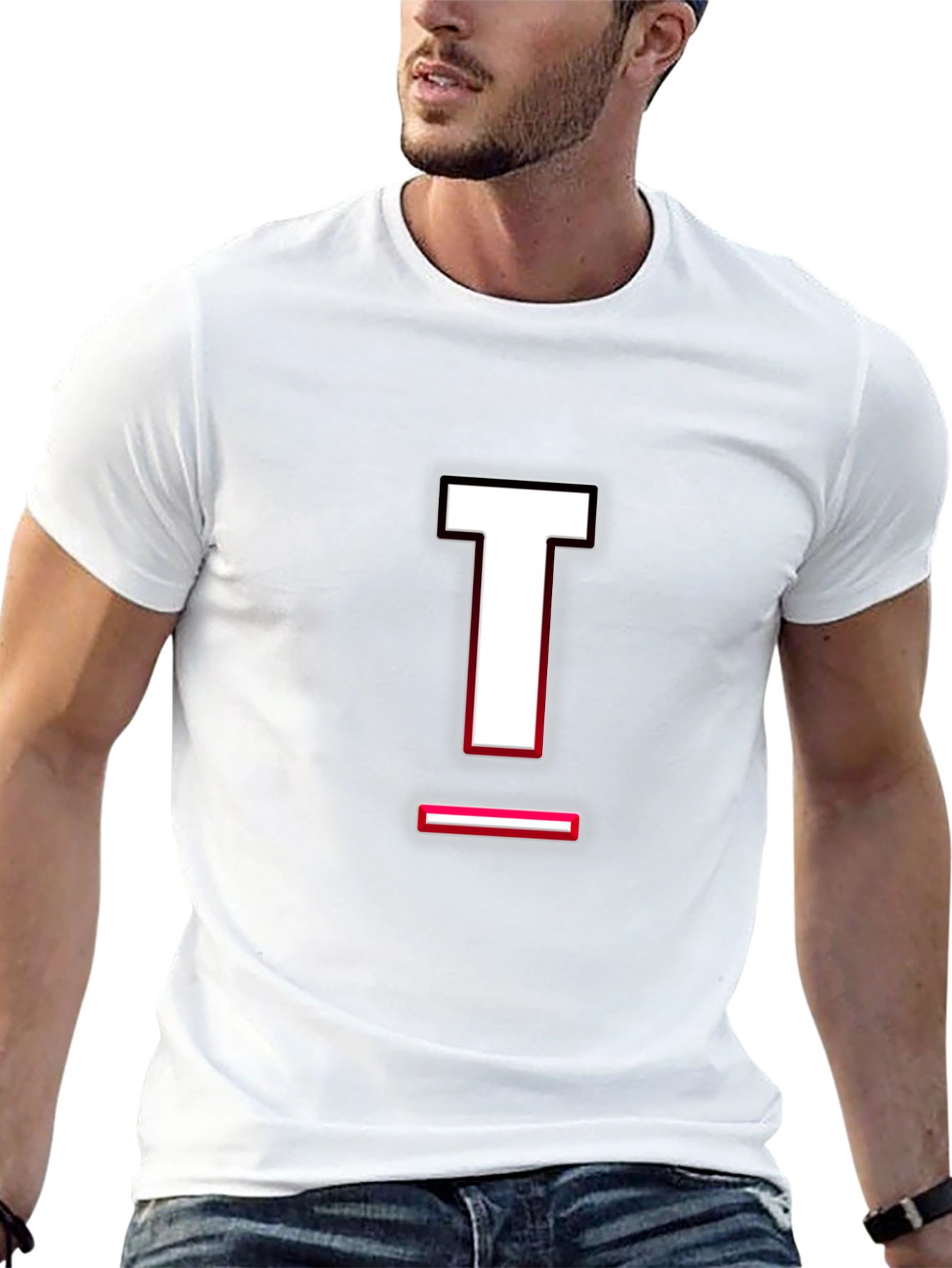 Bold Letter T Graphic Tee - Stylish Casual Wear