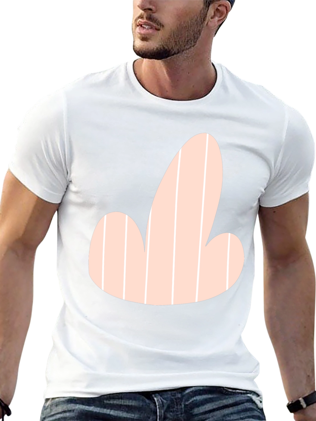 Novelty Graphic Tee - Funny Striped Design