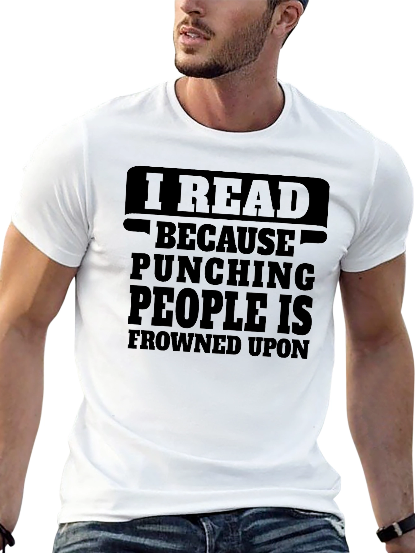 I Read Because Punching People Is Frowned Upon T-Shirt