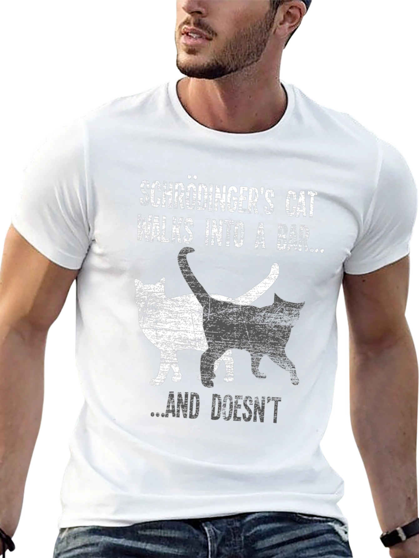 Schrödingers Cat T-Shirt - Walks Into A Bar...