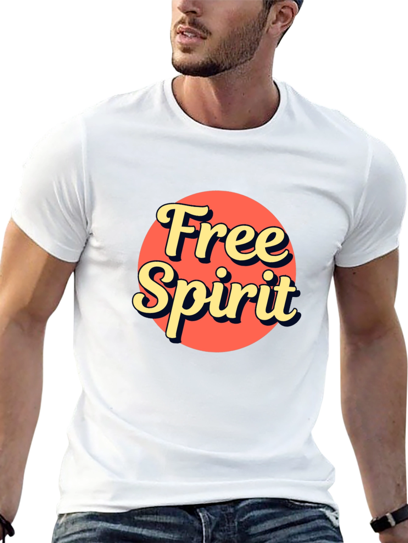 Free Spirit Graphic Tee - Retro Style Black T-Shirt