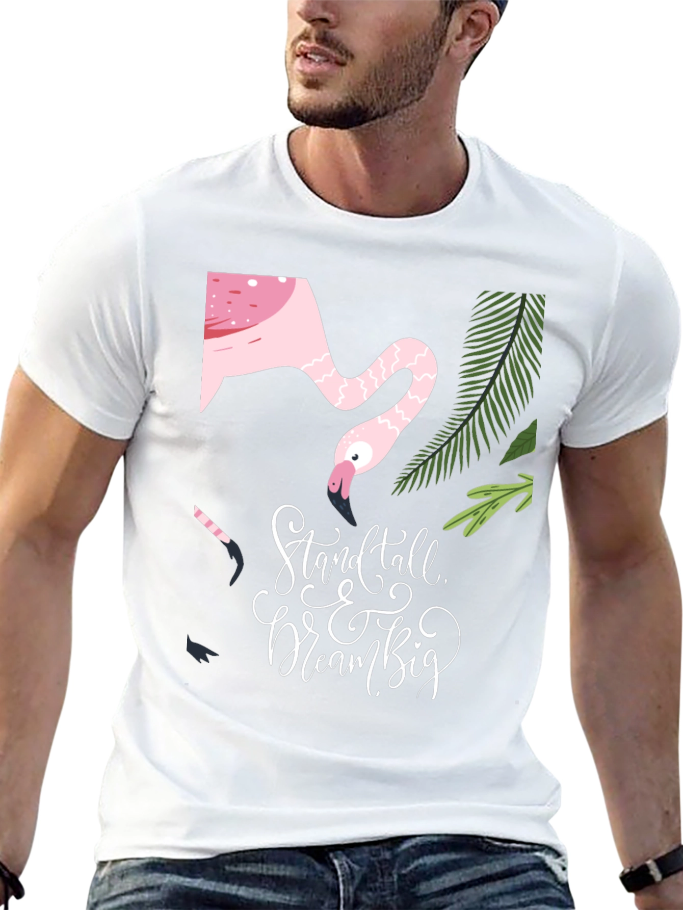 Stand Tall Dream Big Flamingo Graphic Tee