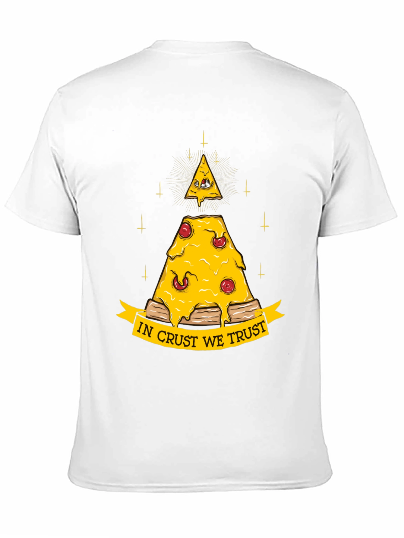 In Crust We Trust Pizza T-Shirt - Black