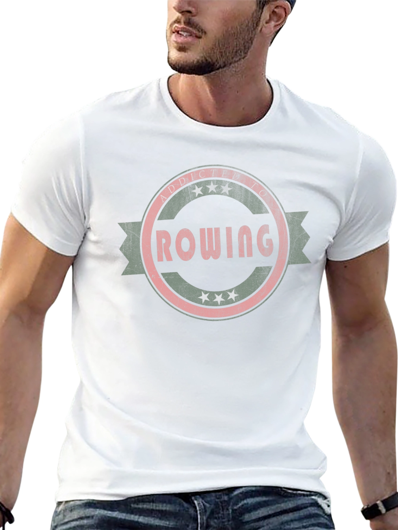 Rowing Addict Retro Style T-Shirt