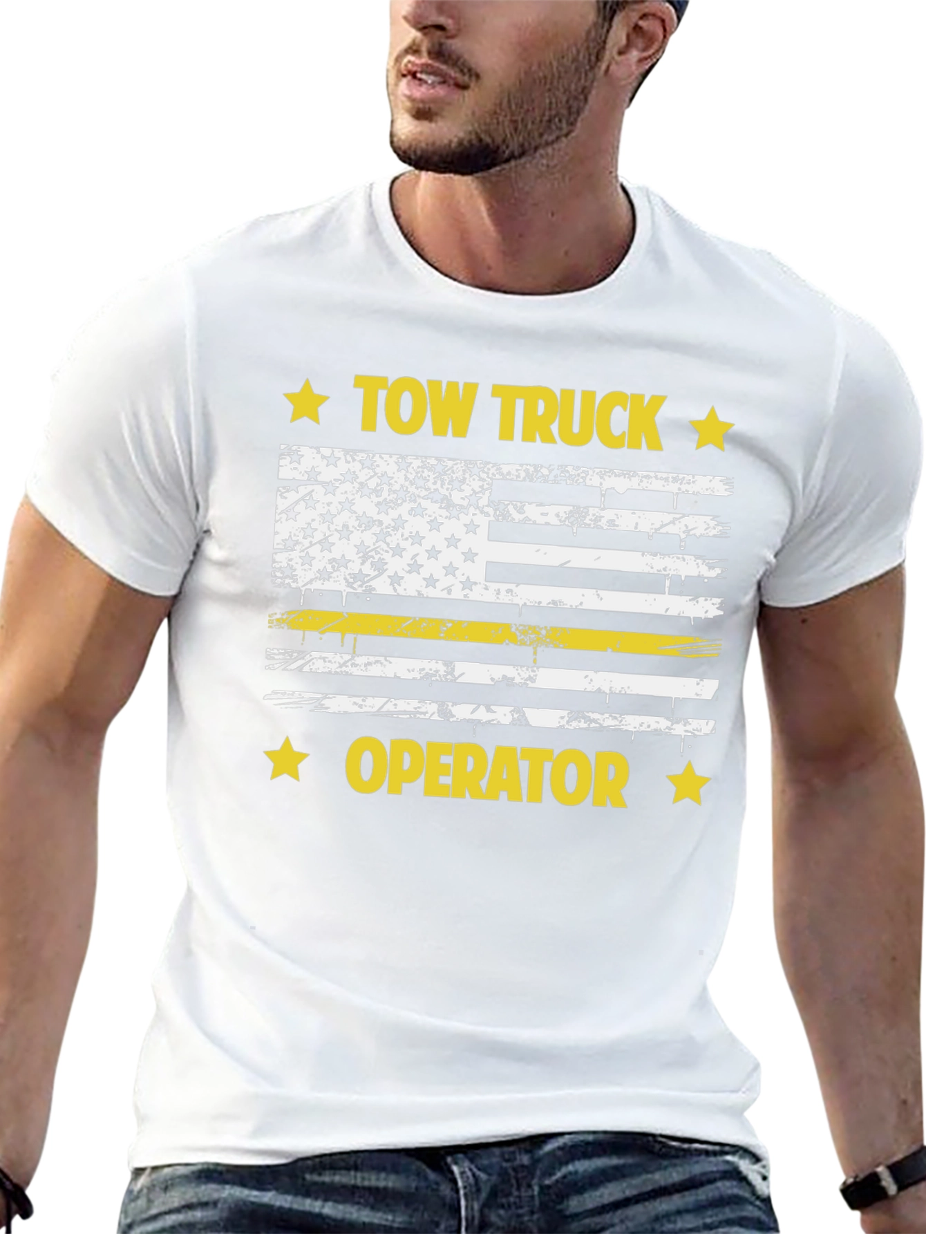 Tow Truck Operator USA Flag Graphic T-Shirt