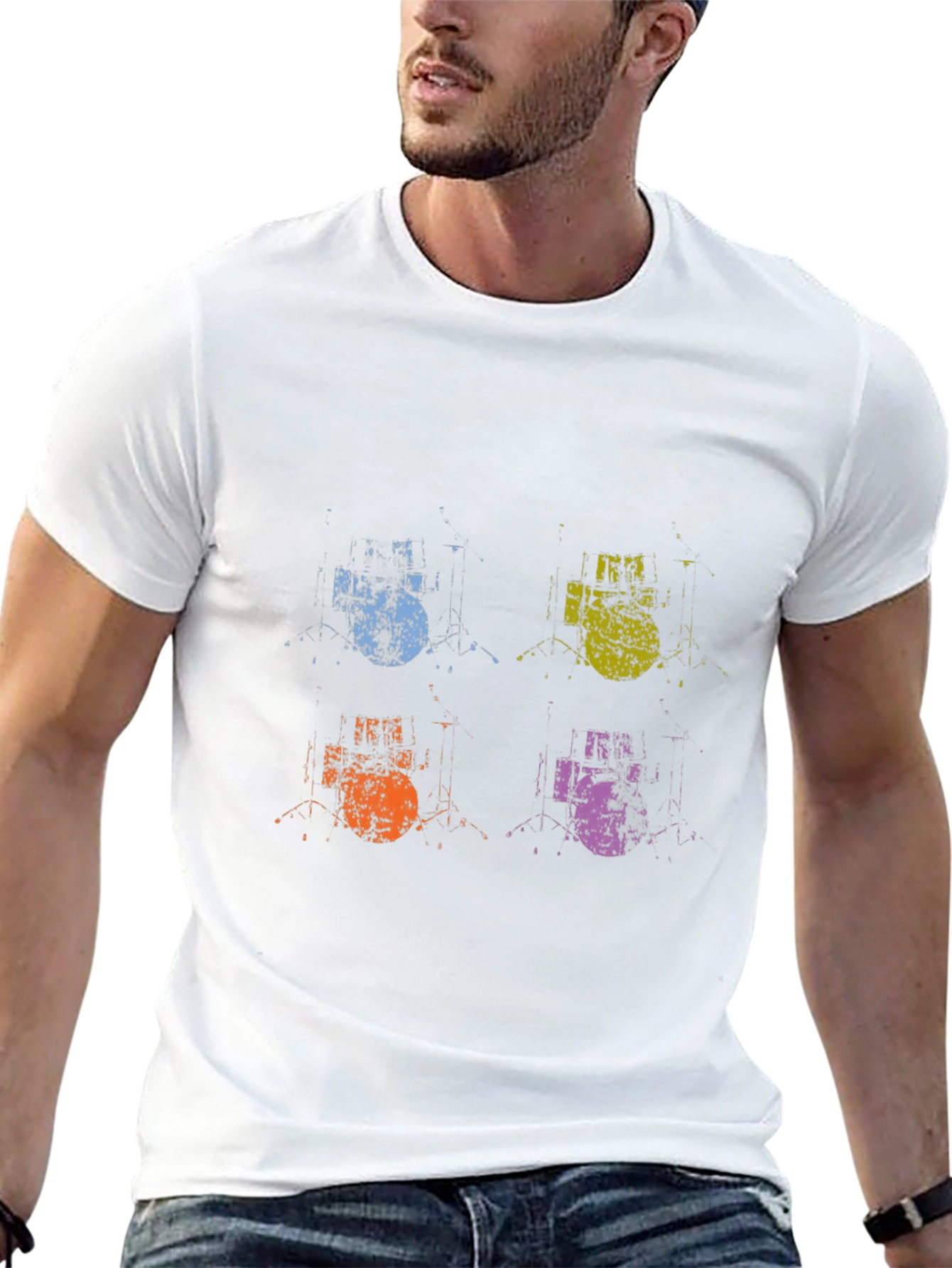 Retro Drum Kit Pop Art T-Shirt