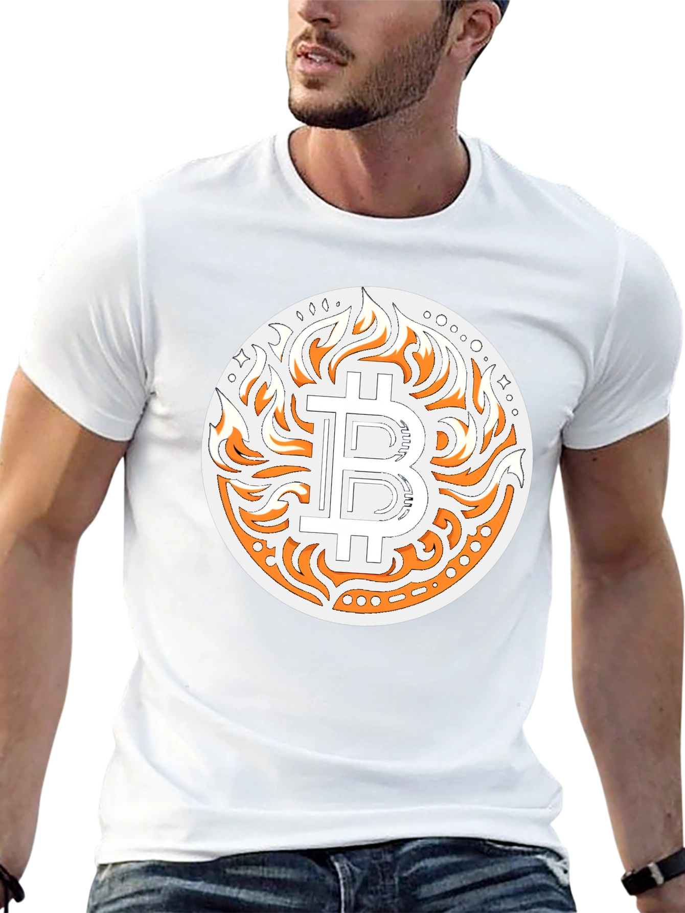 Bitcoin Flame Graphic T-Shirt - Crypto Style