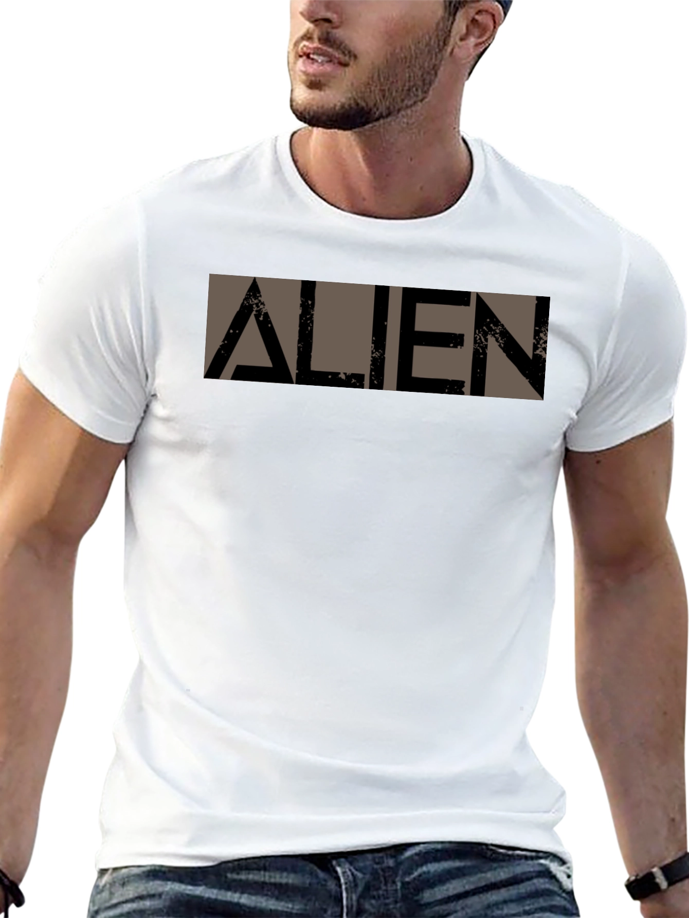 Alien Graphic Print Black T-Shirt