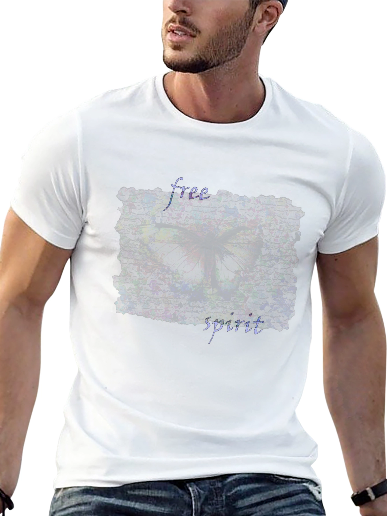 Free Spirit Butterfly Graphic Tee - Black