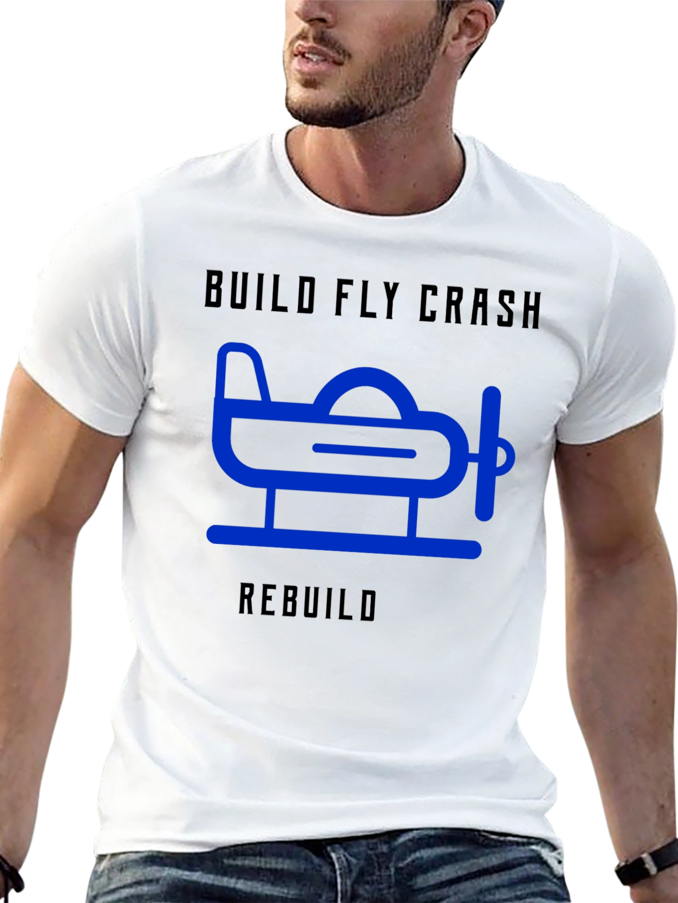 Build Fly Crash Rebuild T-Shirt - Aviation Tee
