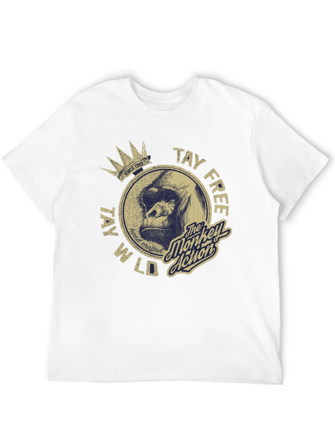 Tay Free Wild Monkey Action Graphic T-Shirt