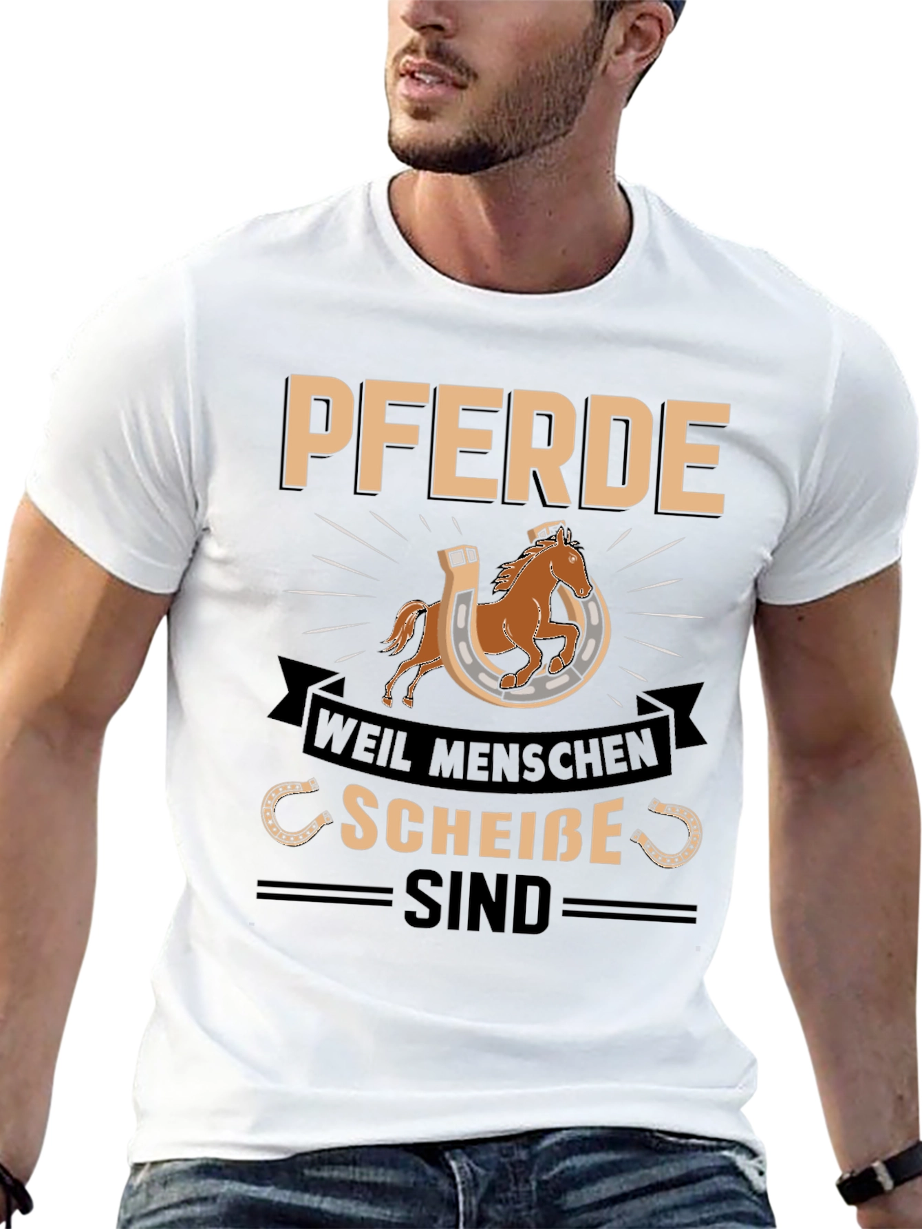 Pferde Weil Menschen Scheiße Sind Graphic Tee