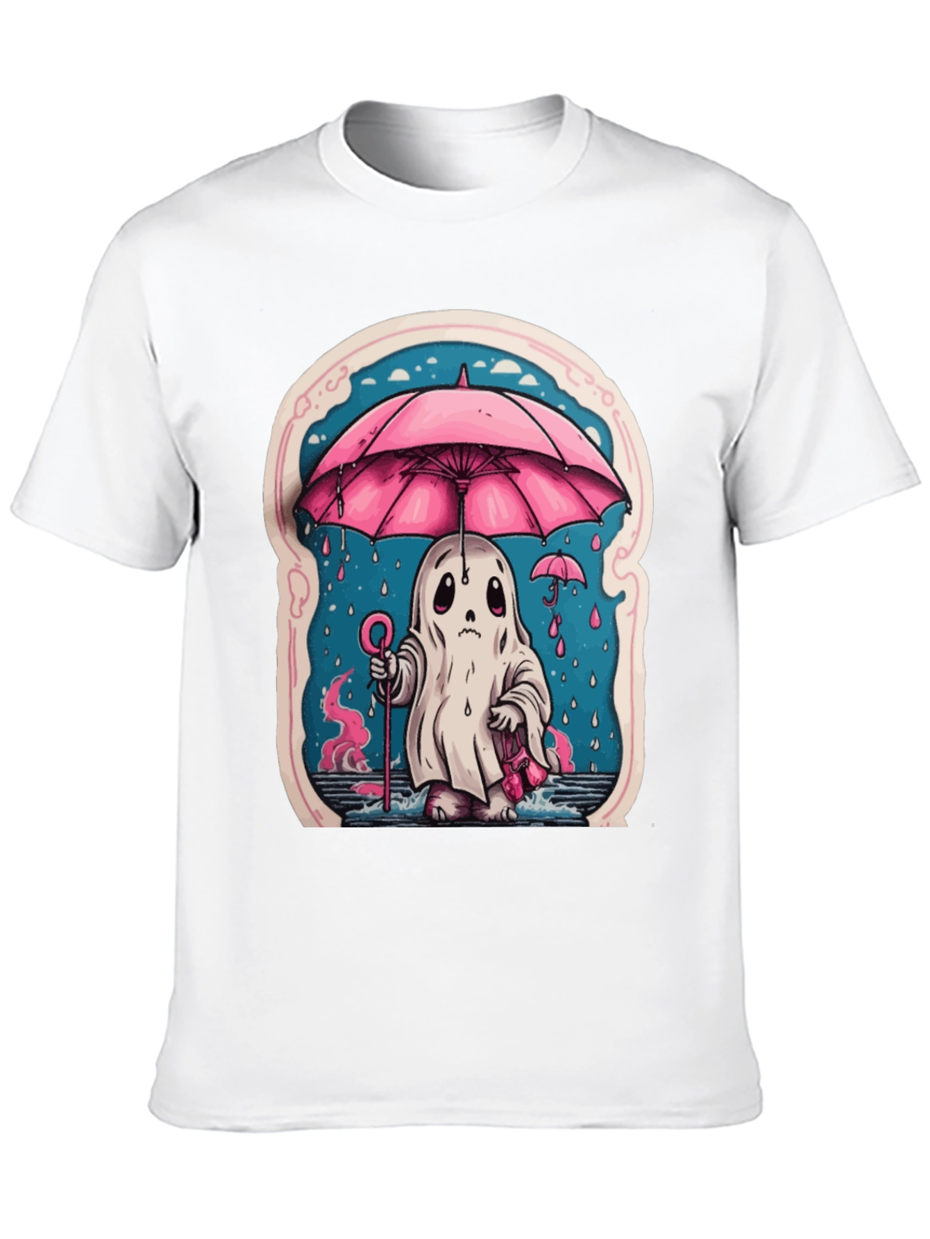 Cute Rainy Ghost Graphic Tee