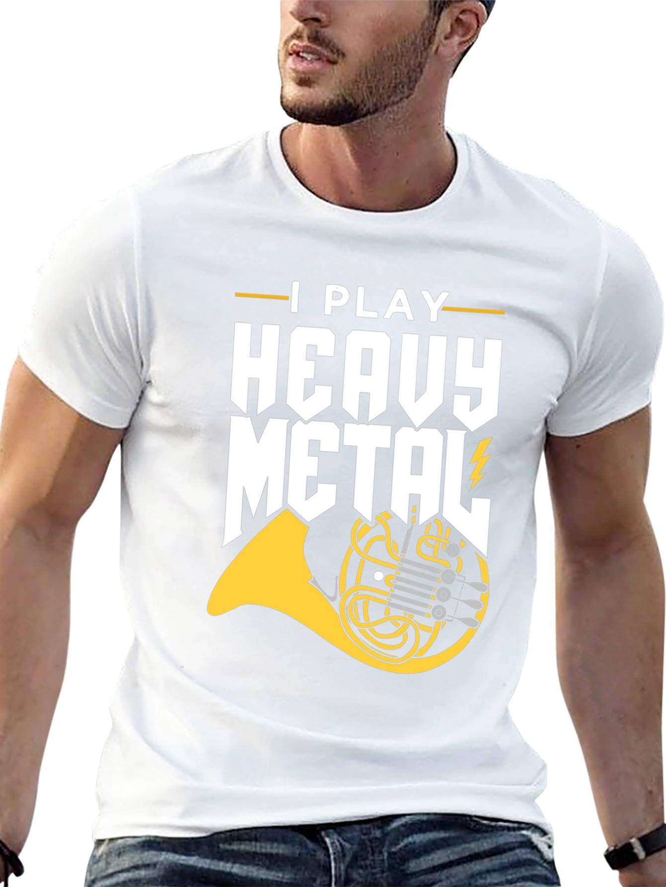 I Play Heavy Metal French Horn Graphic Tee