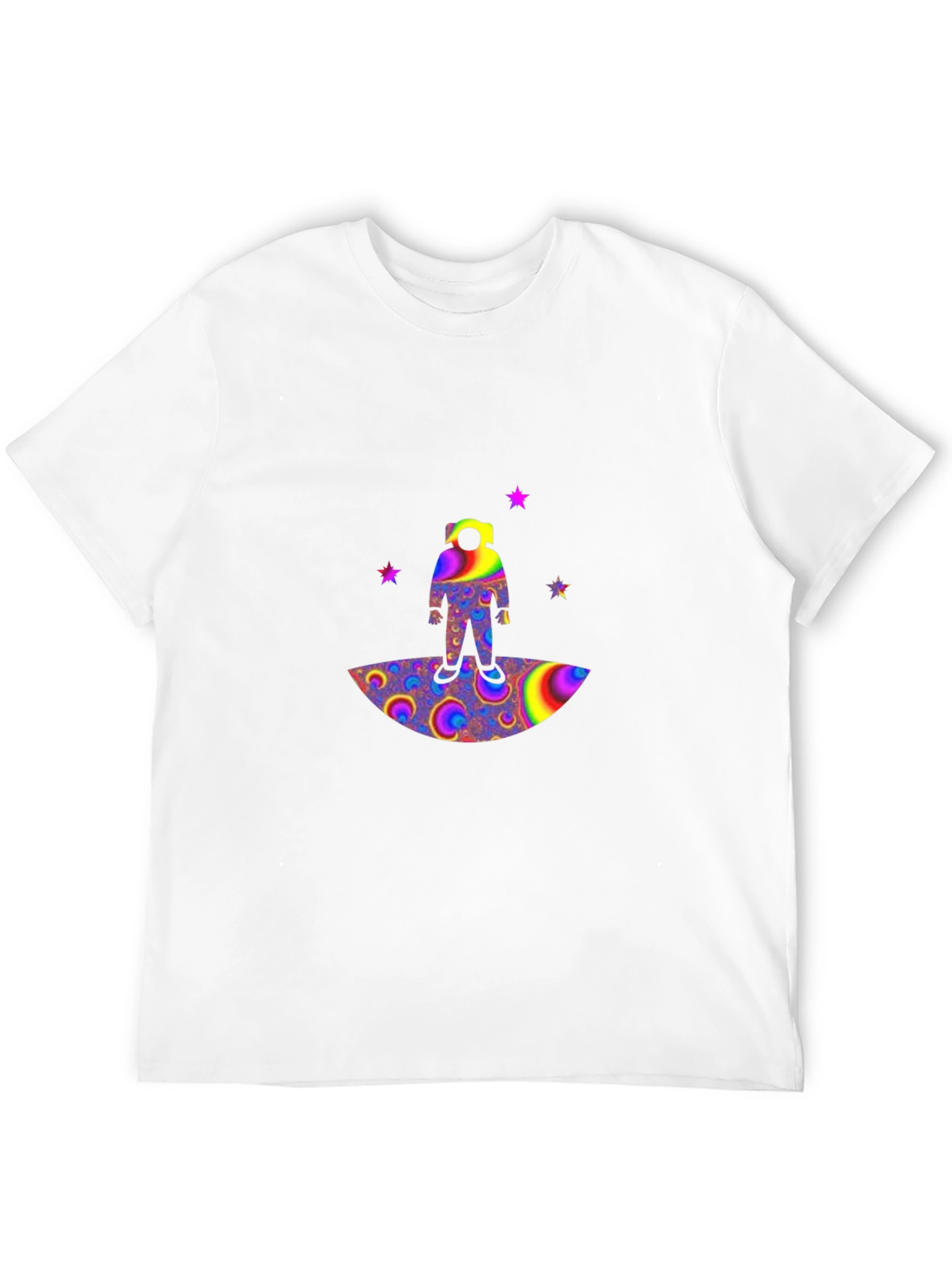 Astronaut Psychedelic Print Black T-Shirt