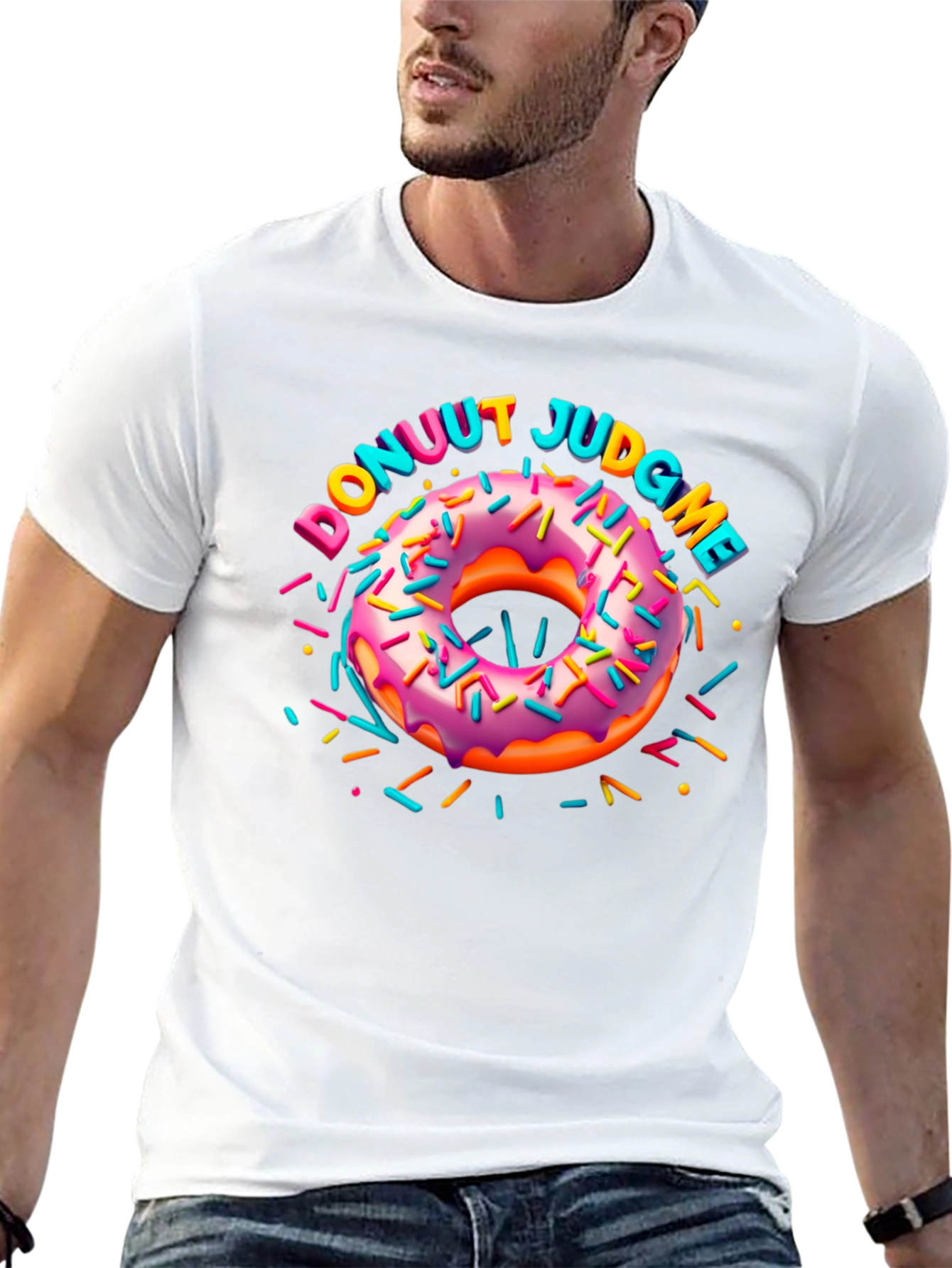 Donuut Judge Me Novelty Graphic T-Shirt