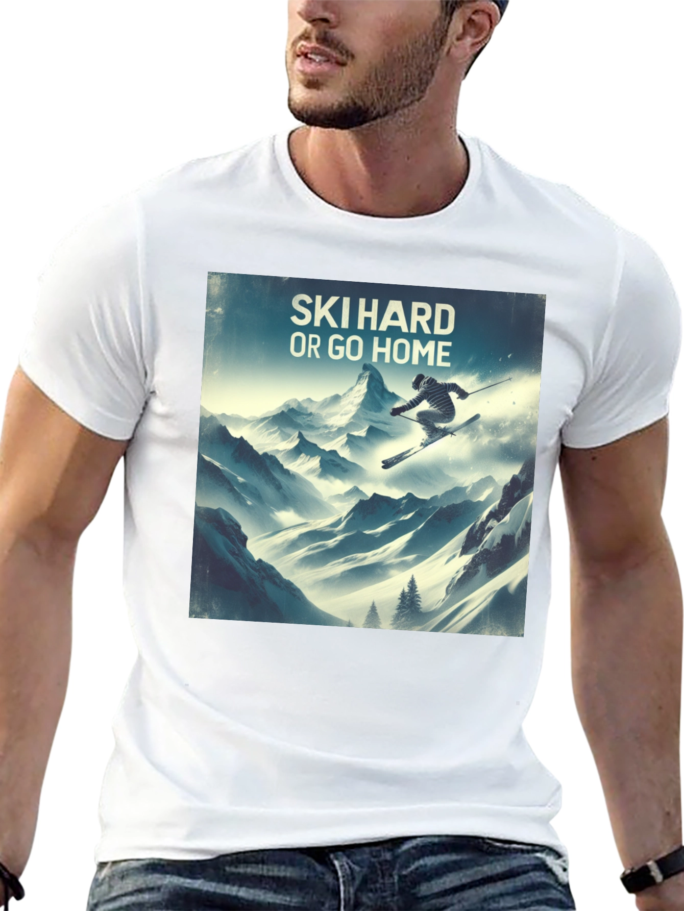 Ski Hard or Go Home Graphic T-Shirt