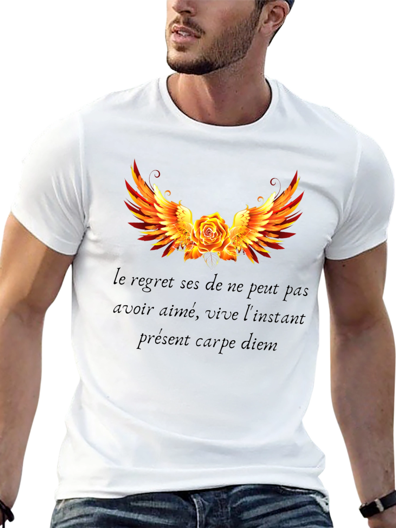 Rose Winged T-Shirt Carpe Diem Graphic Tee