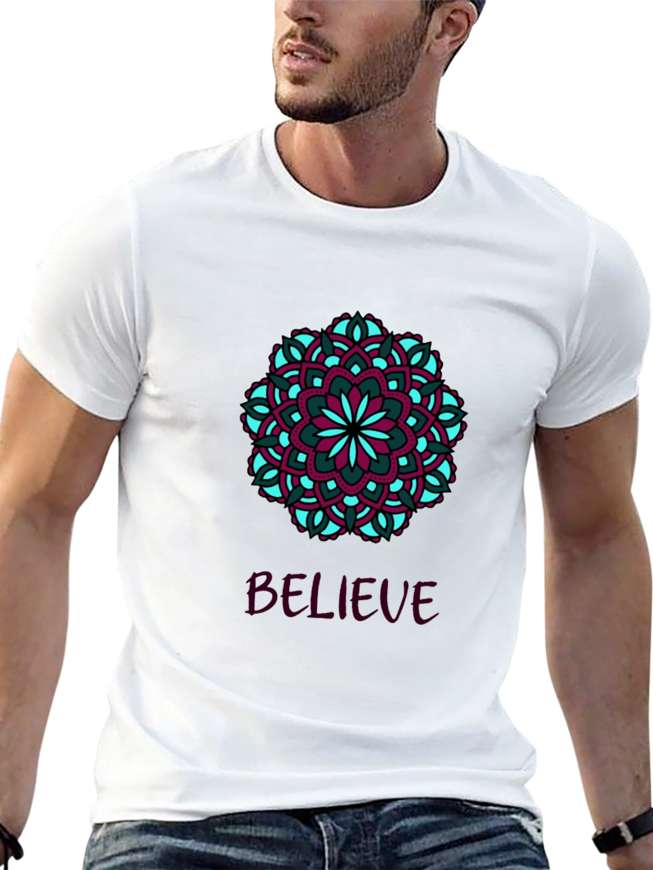 Believe Mandala T-Shirt - Stylish Graphic Tee