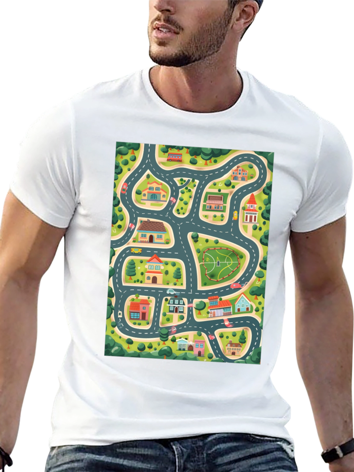 Road Map Graphic T-Shirt