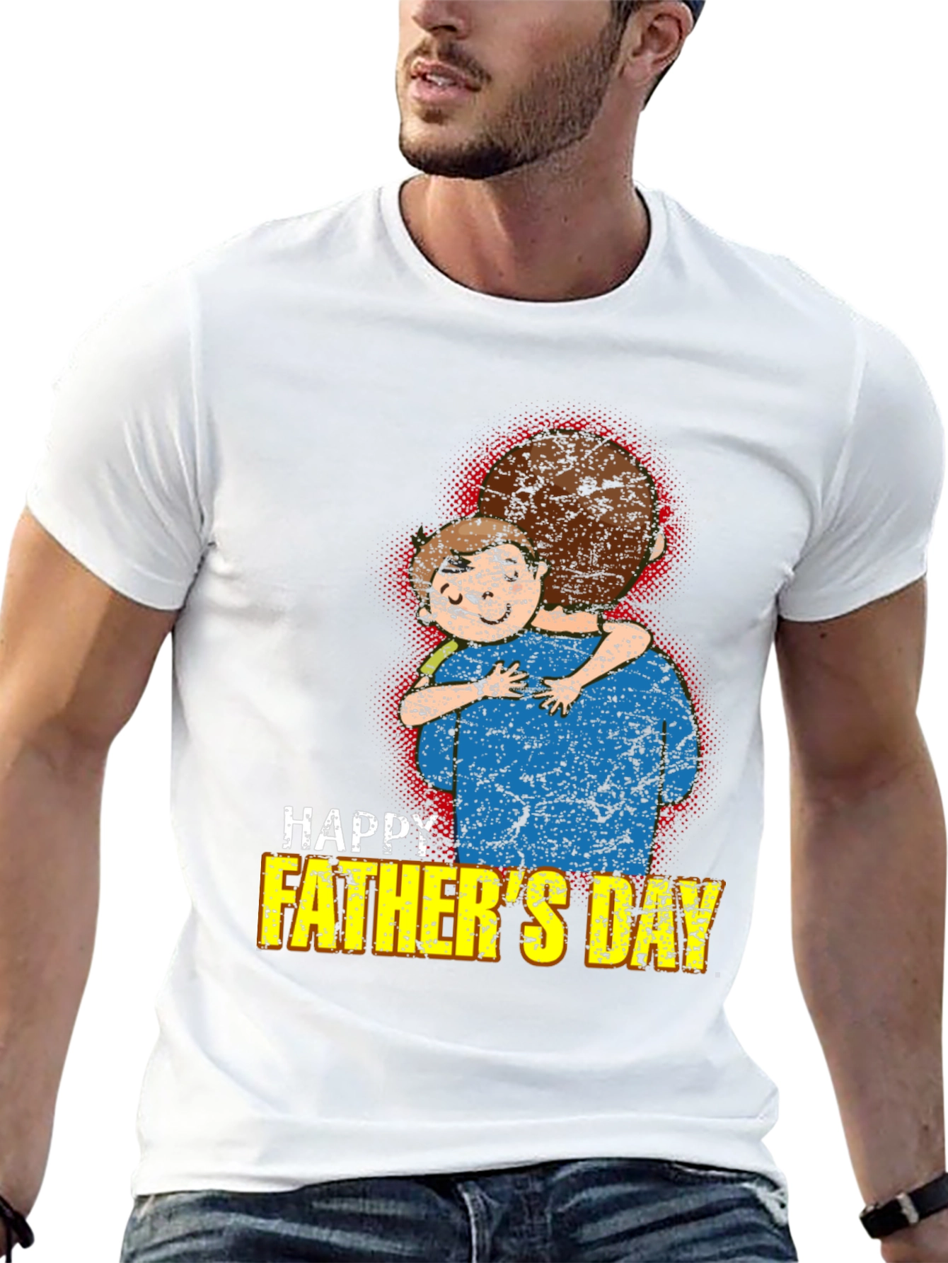 Happy Fathers Day T-Shirt Dad and Child Graphic Tee