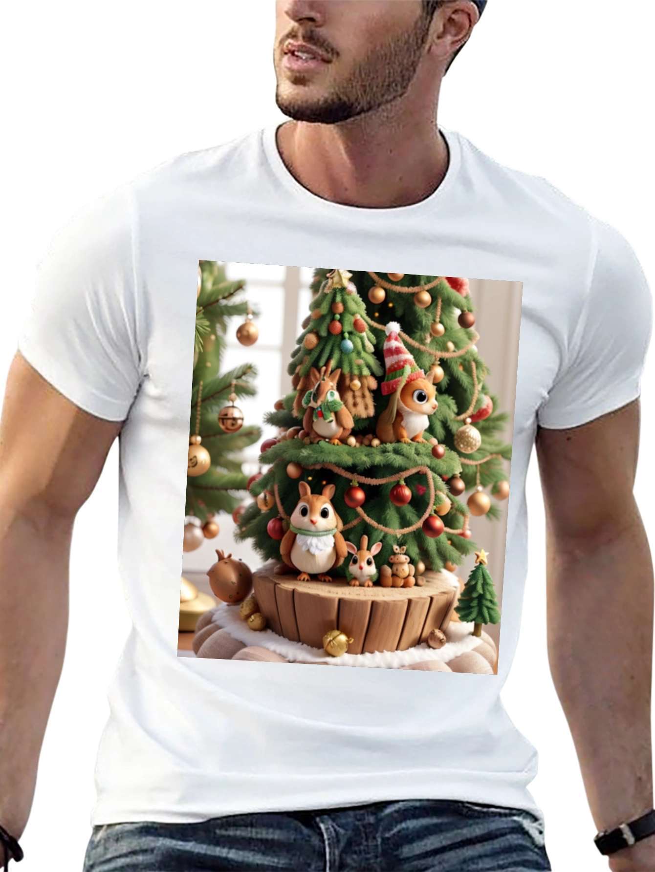 Festive Squirrel Christmas Tree T-Shirt