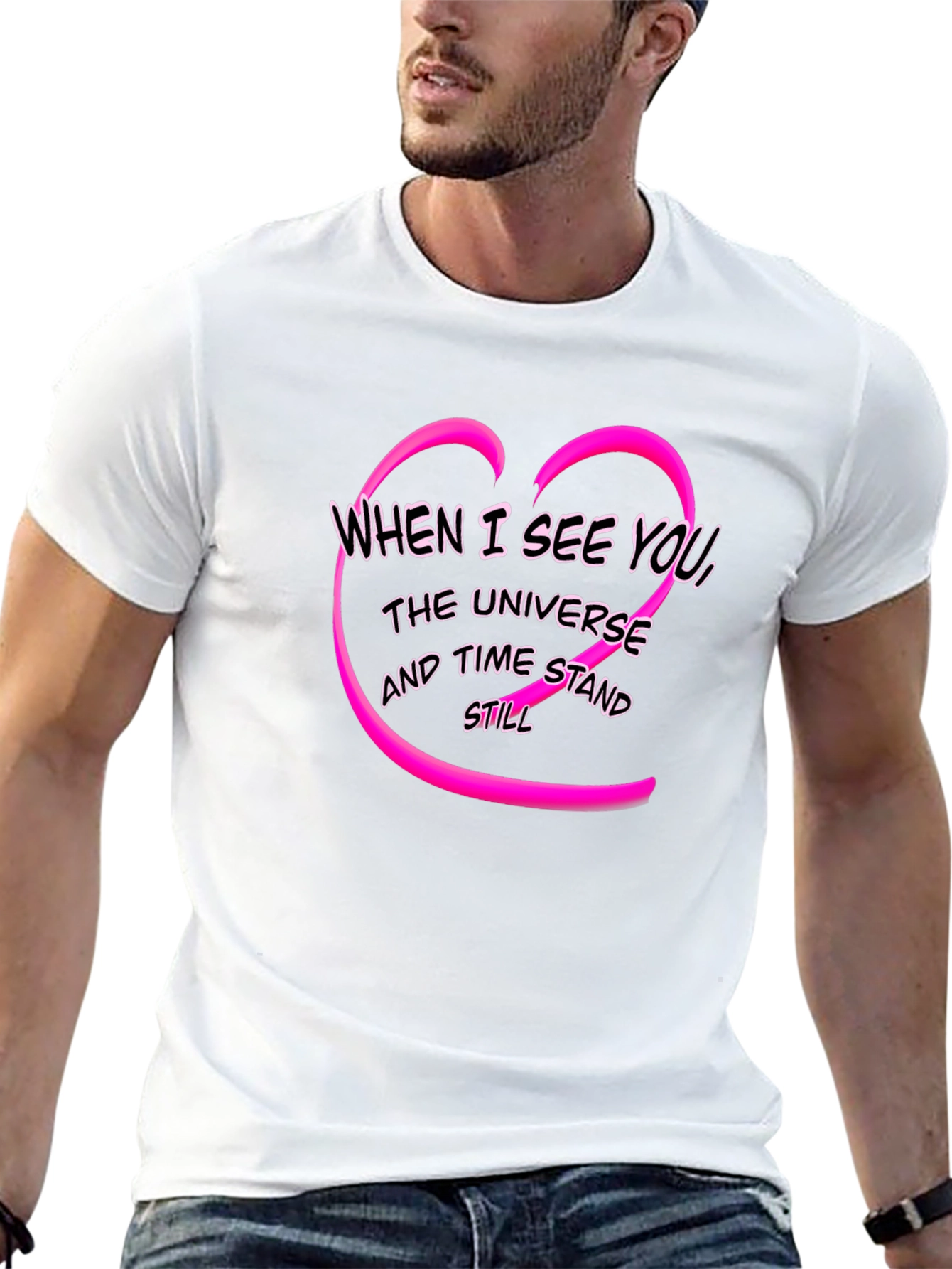 Romantic When I See You Heart Graphic T-Shirt