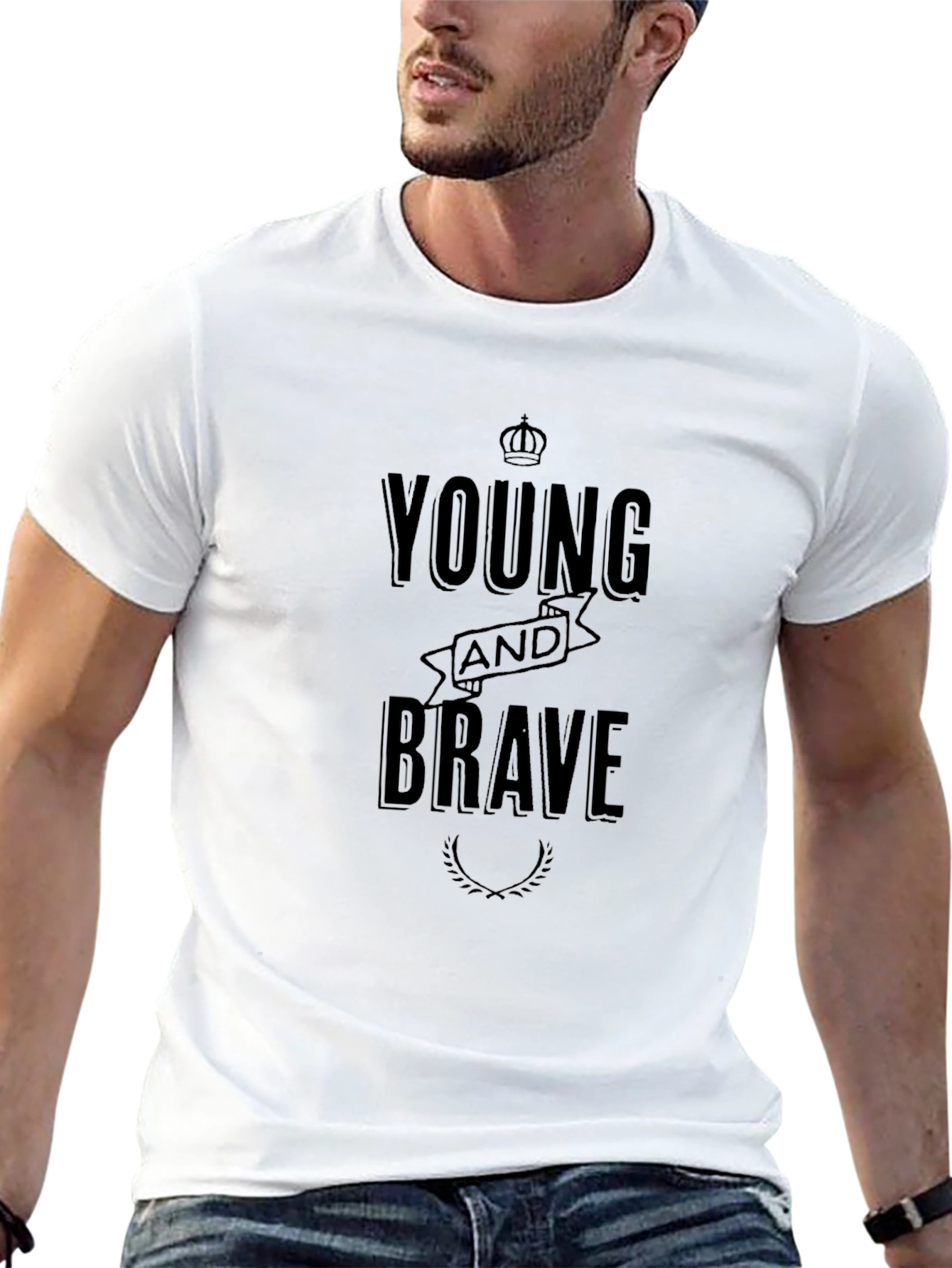 Young and Brave Graphic Tee - Classic Black T-Shirt