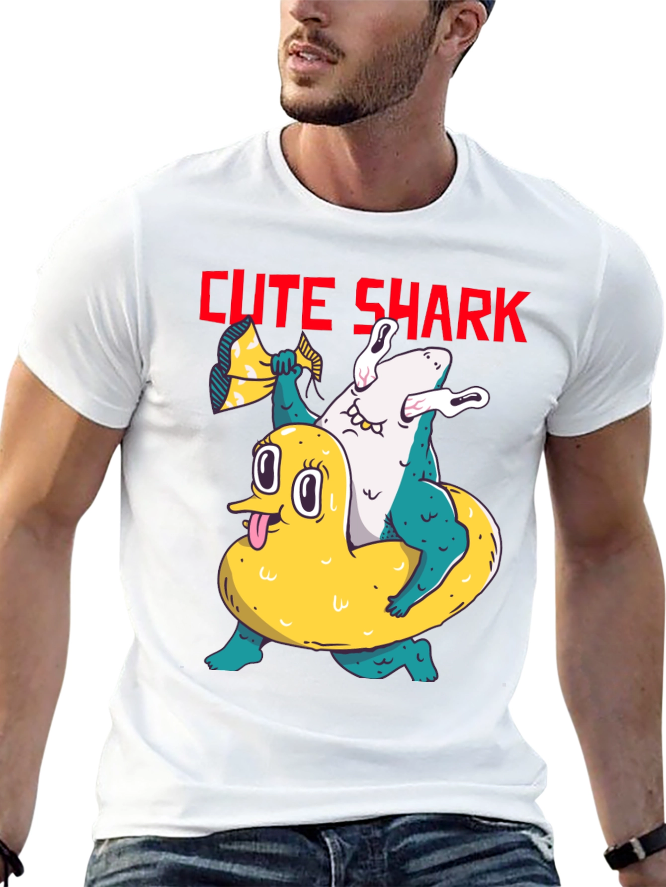 Cute Shark Graphic T-Shirt - Unisex Black Tee